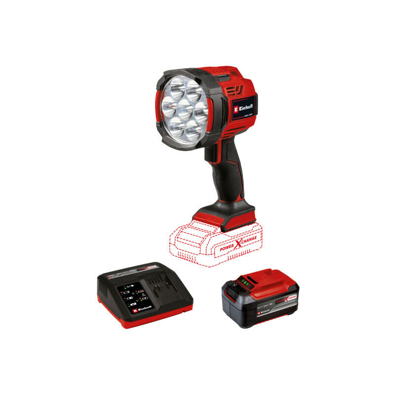 foto del prodotto einhell 18v power x change pacchetto lampade led te cl 18 2500 liac solo starter kit potenza 5.2ah