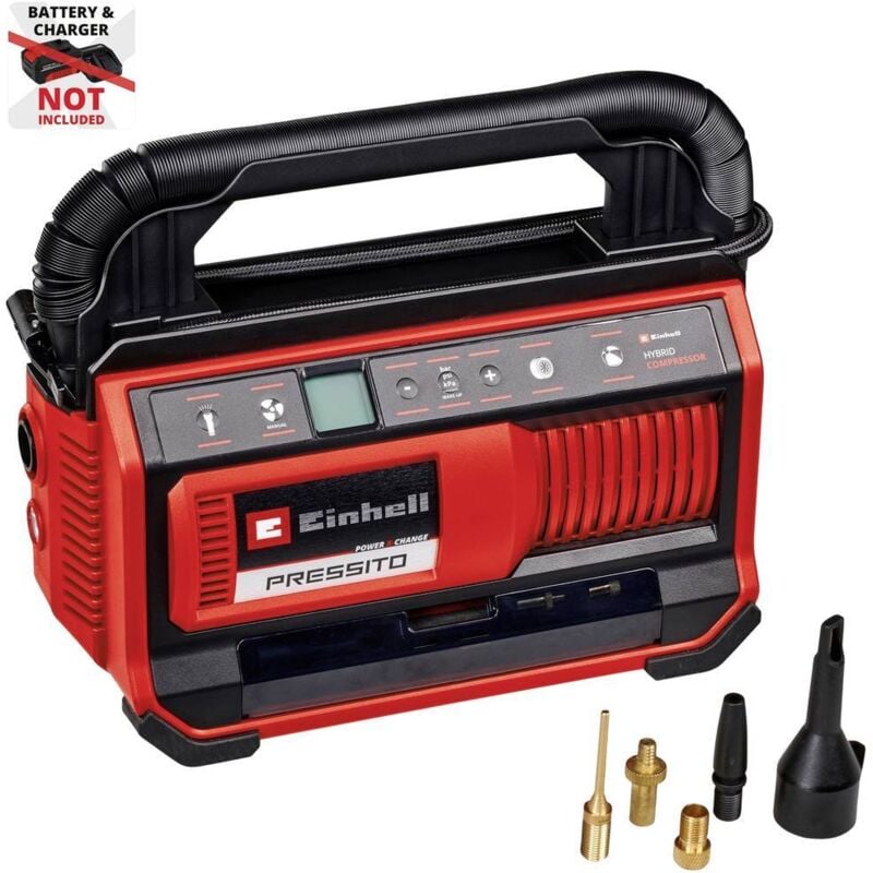foto del prodotto einhell 4020430 compressore a batteria pressito 18 25 power x change 11 bar display digitale