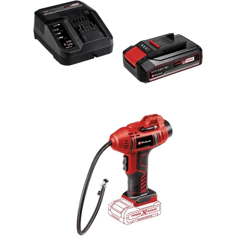 foto del prodotto einhell 4326556 compressore a batteria ce cc 18 li 2,5 ah power x change 11 bar incl. 1 batteria, display digitale, s