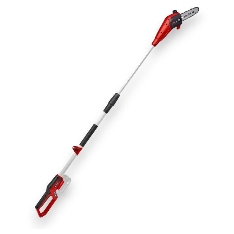 foto del prodotto einhell elettrosega a batteria telescopica 18v con barra e perno raccogli catena 20 cm