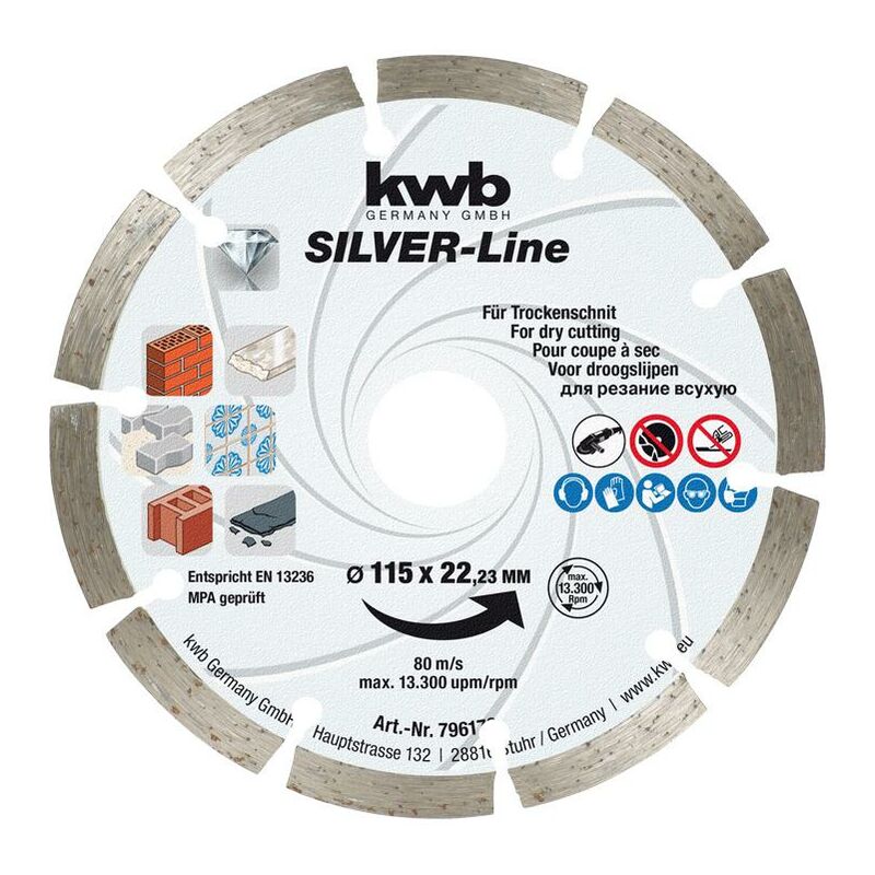 foto del prodotto einhell kwb kraftixx silver line 796170, disco di taglia dia, 115 x 22,23mm