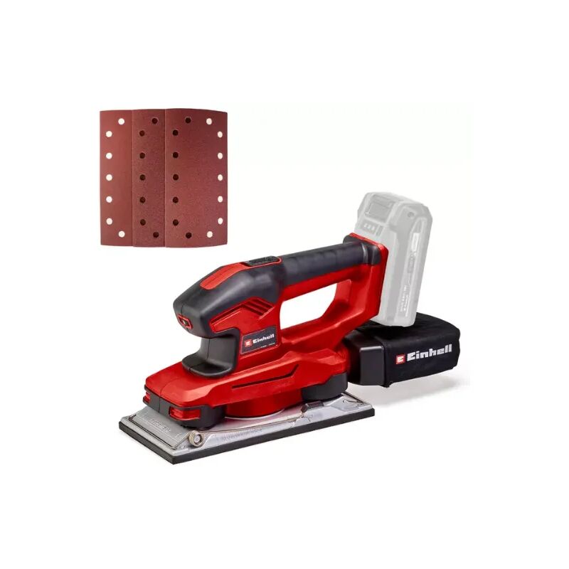 foto del prodotto einhell - levigatrice orbitale a batteria te-os 18 230 li solo 3 carte abrasive