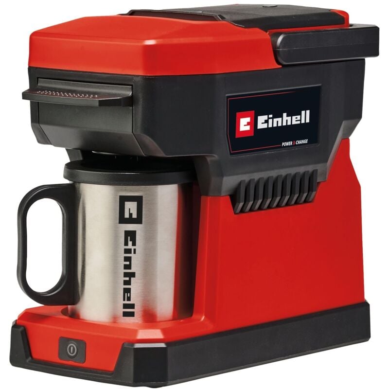 foto del prodotto einhell macchina da caff a batteria te cf 18 li solo power x change 18 v, 240 ml, per caff con filtro e cialde caff , maniglia per il trasporto,