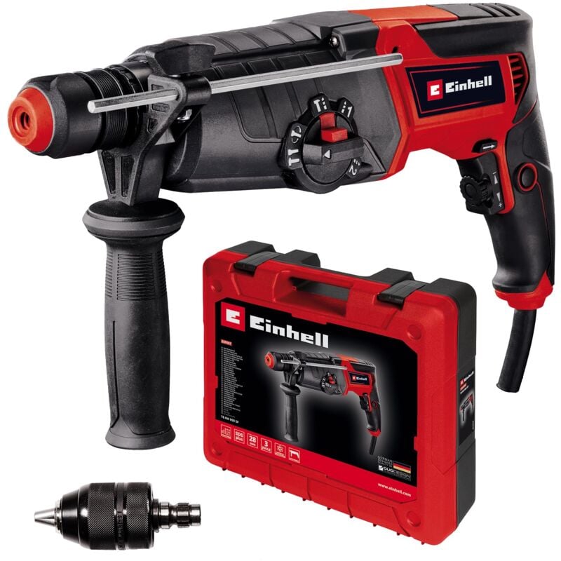 foto del prodotto einhell martello perforatore te rh 950 5f 950 w, trasmissione a 2 marce, forza d urto 3j, attacco sds plus, potenza di foratura calcestruzzo 28