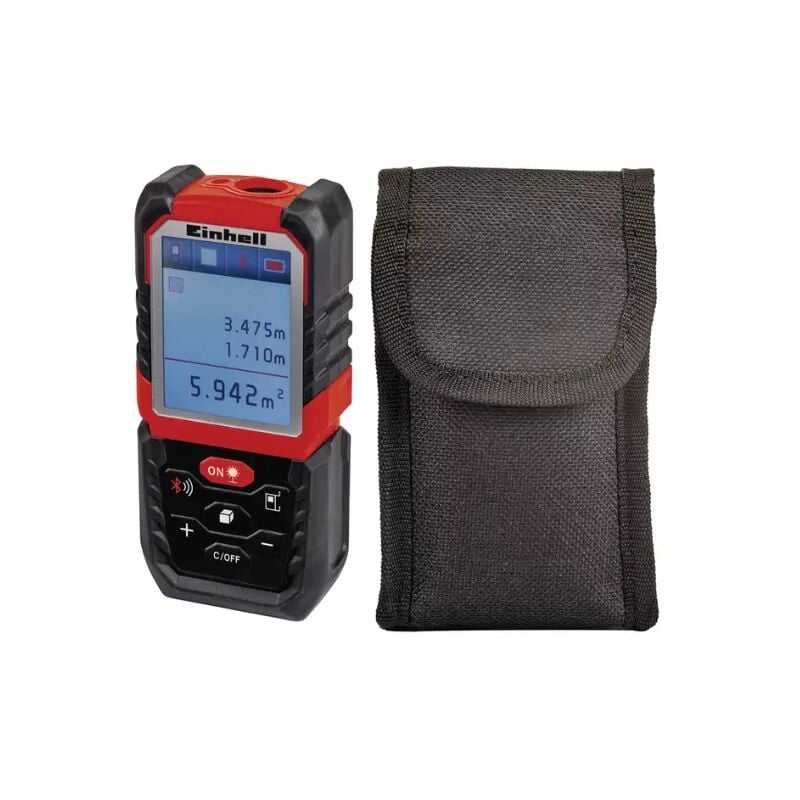 foto del prodotto einhell misuratore laser te ld 60 misura fino a 60m bluetooth custodia inclusa