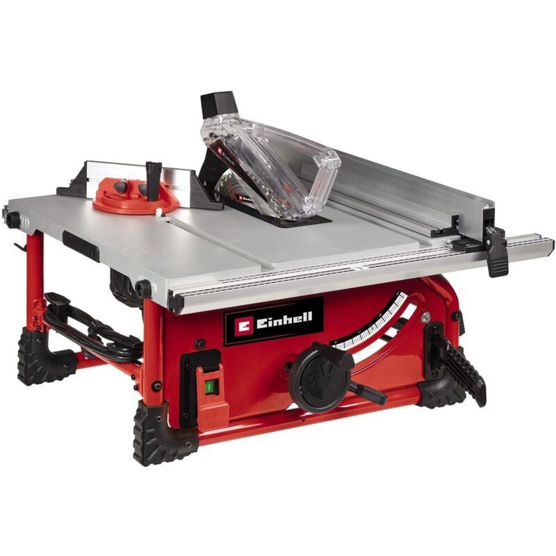 foto del prodotto einhell sega circolare da banco modello te ts 254 t 2.000 watt, soft start, piano in alluminio, prolunga, guida parallela, guida angolare,