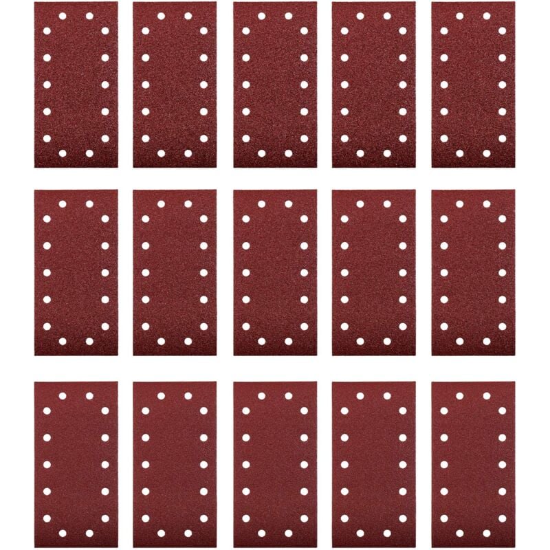 foto del prodotto einhell set di 15 fogli di carta vetrata accessori per levigatrice orbitale, 15 x 230 mm, grana 5 x 40, 80, 120, velcro 