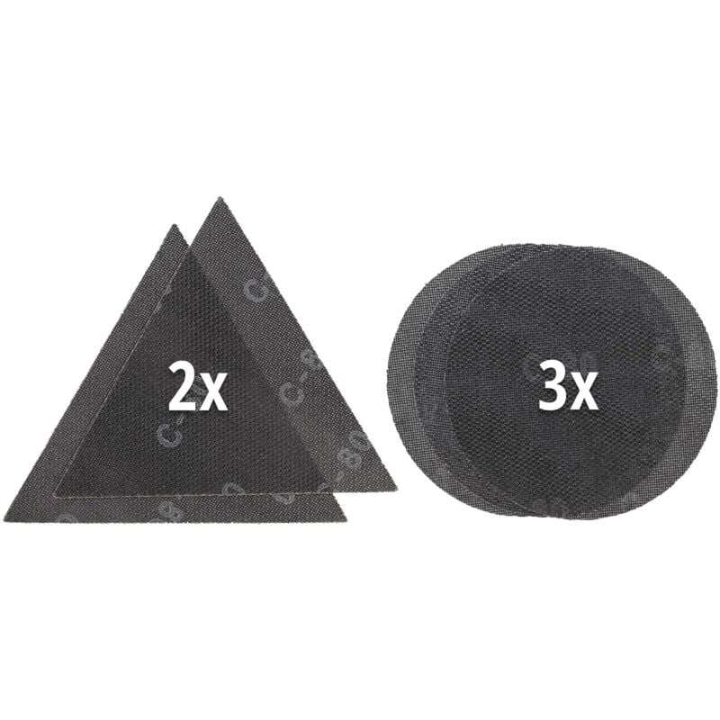 foto del prodotto einhell set di 5 griglie abrasive originali accessori per smerigliatrice per cartongesso, per te dw 225 x e tc dw 225, con velcro, 4 x p80, 1 x