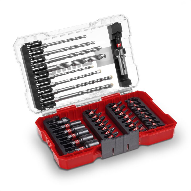 foto del prodotto einhell set di accessori originali m case da 39 pezzi resistenti agli urti punte da 25 mm, punte da trapano in metallo, punte da trapano