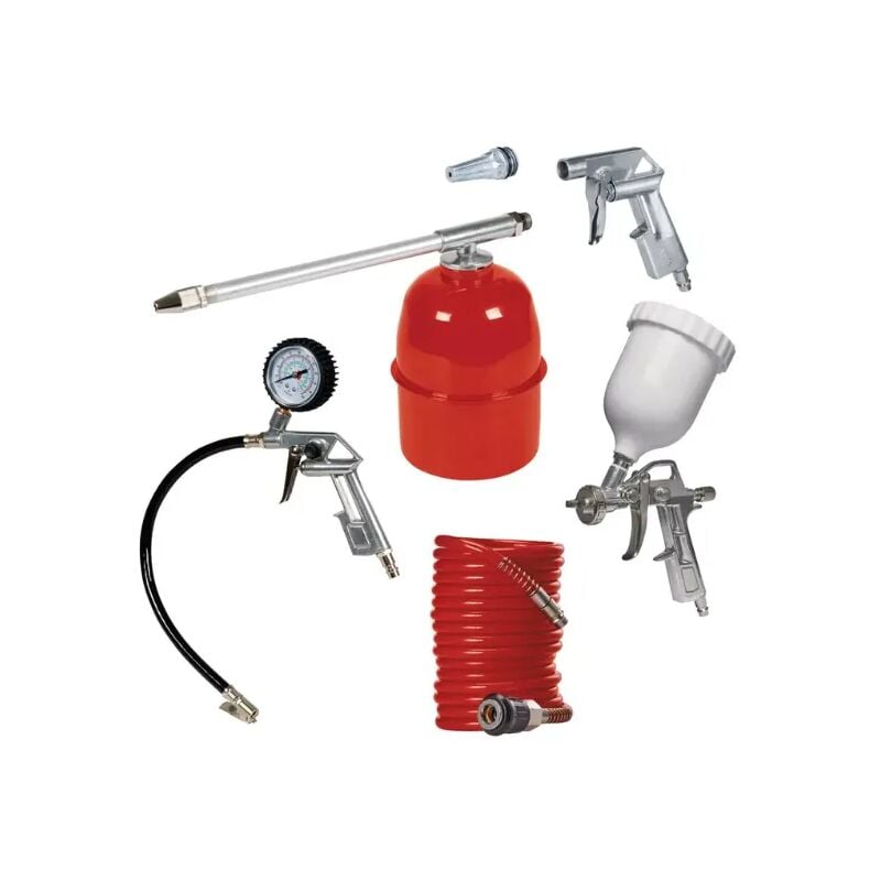 foto del prodotto einhell set utensili pneumatici professionali 5 pz per compressori fino a 8 bar