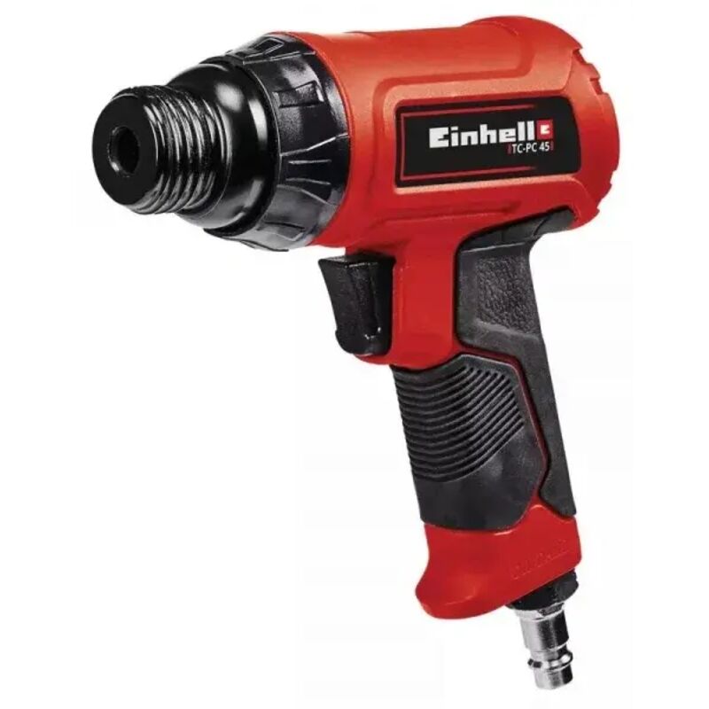 foto del prodotto einhell - tc-pc 45 scalpello pneumatico pressione max 6.3 bar, portata aria 113 l min, giri min 4500, corsa 43 mm, incl. set 4 da 120 mm, boccetta