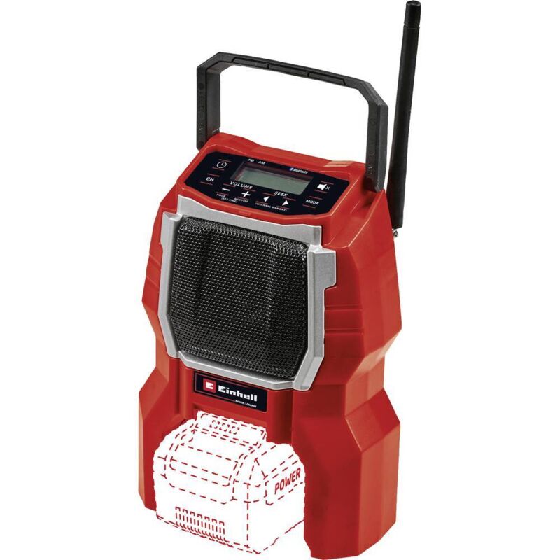 foto del prodotto einhell tc ra 18 li bt solo radio da cantiere fm bluetooth rosso