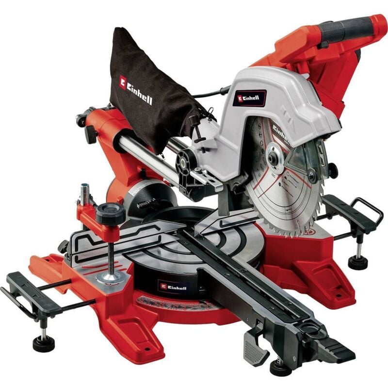 foto del prodotto einhell troncatrice e sega per tagli obliqui con funzione di trazione te sm 10 l dual 254 mm 1800 w