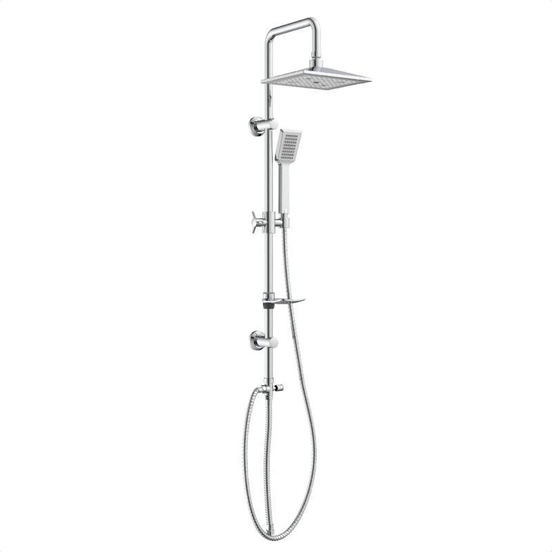 foto del prodotto eisl dx12007 easy cool, set doccia senza rubinetto, doccia con grande soffione e doccetta, doccia a pioggia con supporto a parete, cromo
