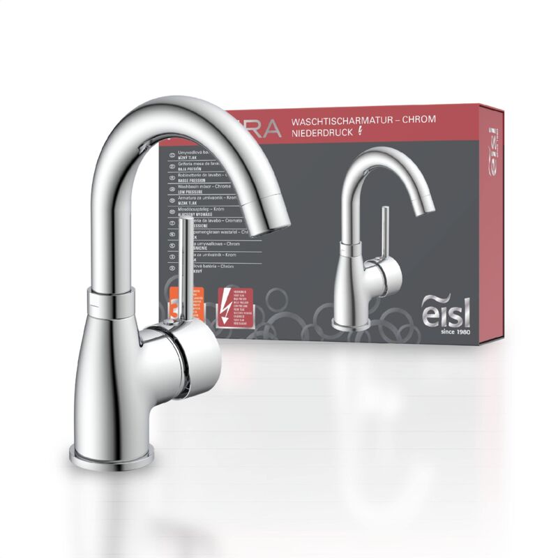 foto del prodotto eisl ni075futcr lp rubinetto da bagno a bassa pressione, miscelatore per lavabo per apparecchi sottolavello non pressurizzati, cromo