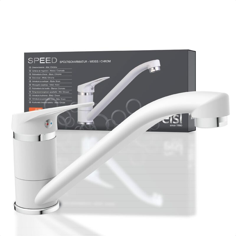 foto del prodotto eisl speed ni182scr w rubinetto lavello cucina, miscelatore cucina girevole a 360 , ideale per il doppio utilizzo con una sola mano, rubinetto