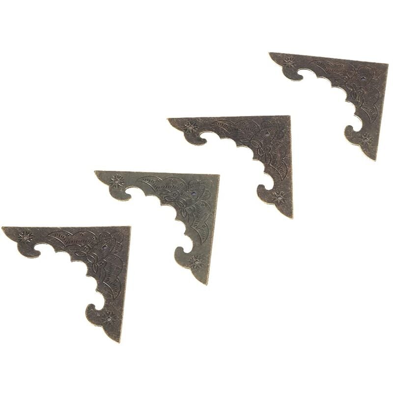 foto del prodotto ej.life 12 pezzi protezioni per angoli in metallo, ferro e bronzo per scatole di legno, protezione per angoli, decorazione in stile antico per