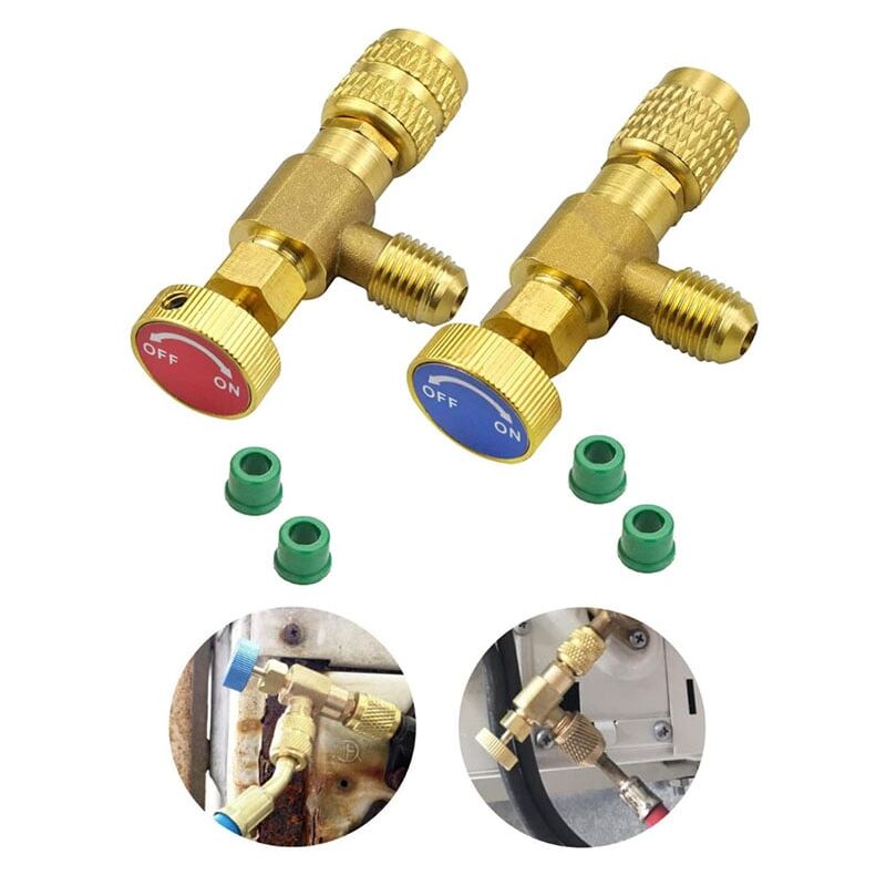 foto del prodotto ej.life 2 pezzi adattatori per la ricarica del refrigerante valvola di sicurezza attacco rapido condizionatore d aria r410a r22 per sae 1 4 