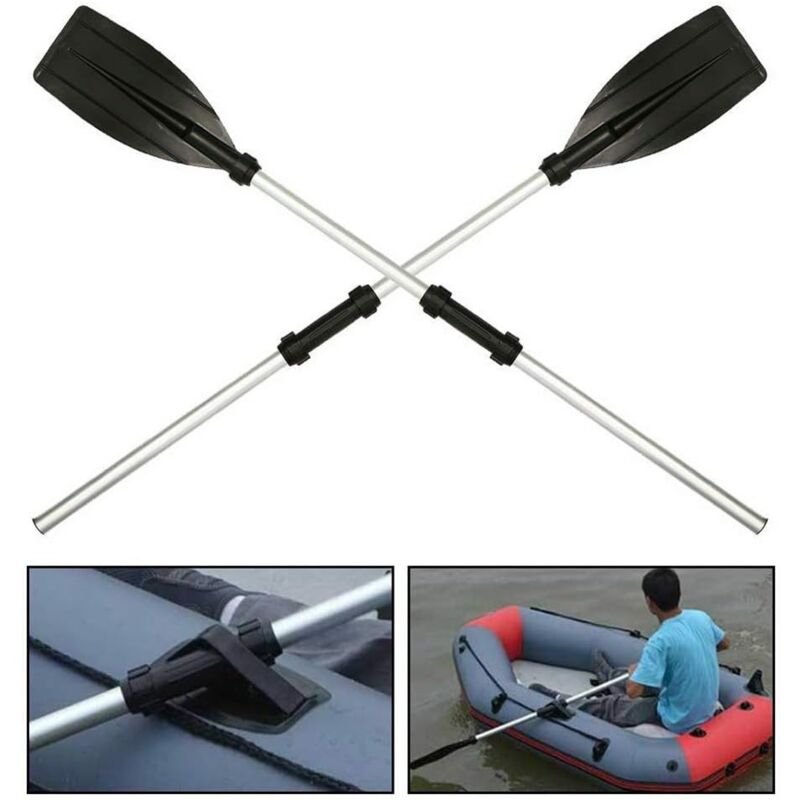 foto del prodotto ej.life 2 pezzi pagaie telescopiche regolabili in lega di alluminio per kayak, barca a remi, vela, pesca, accessori
