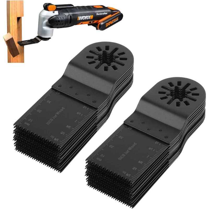 foto del prodotto ej.life 20 lame per seghe oscillanti da 34 mm, lame per seghe oscillanti universali con denti bimetallici e kit di lame miste per fein multimaster