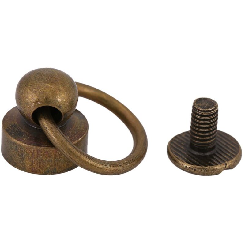 foto del prodotto ej.life 20 set di rivetti ad anello tondi in ottone, fai da te per la lavorazione della pelle, rivetti in metallo con fibbia ad anello, viti per