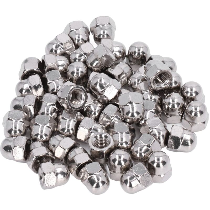 foto del prodotto ej.life 50 pezzi di dadi a ghianda in acciaio inossidabile, dadi di fissaggio, dadi di fissaggio, dadi di fissaggio, kit di assortimento di dadi