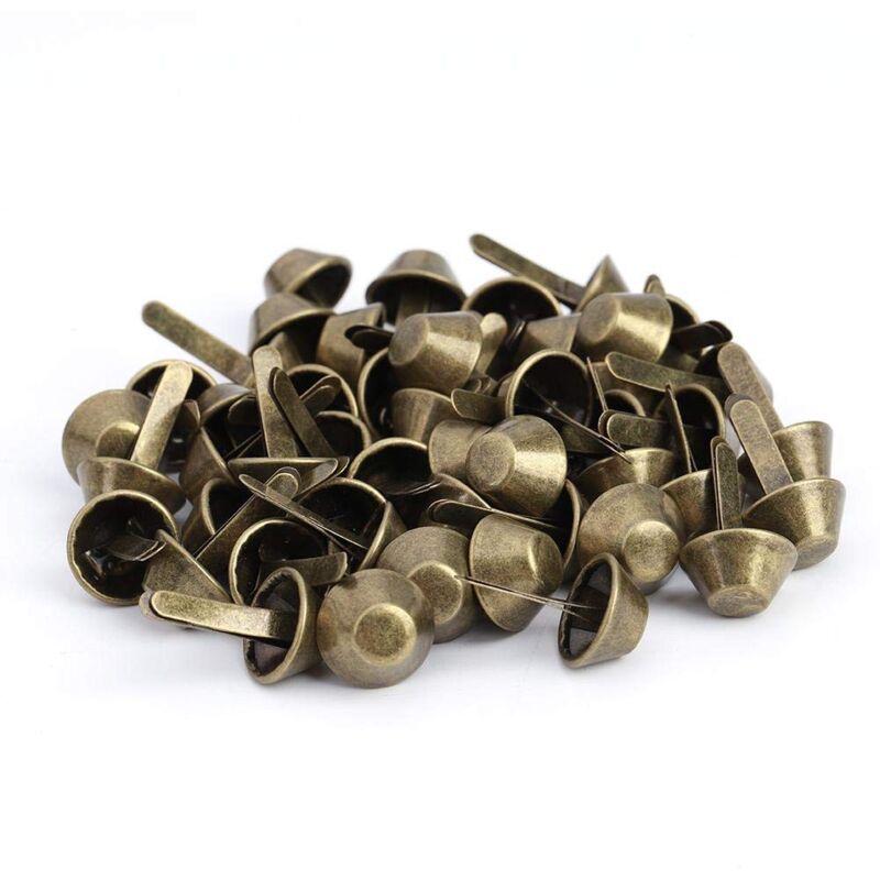 foto del prodotto ej.life 50 pezzi di piedini per borse, chiodi inferiori per borse, rivetti a punta piatta a fungo, accessori per borse ottone da 15 mm 