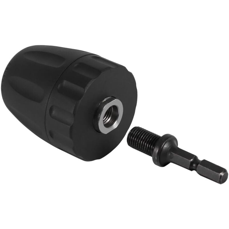 foto del prodotto ej.life adattatore a cambio rapido per adattatore mini mandrino trapano, 3 8 24unf, filettatura 0,8 10 mm, con adattatore per asta esagonale da 1 4