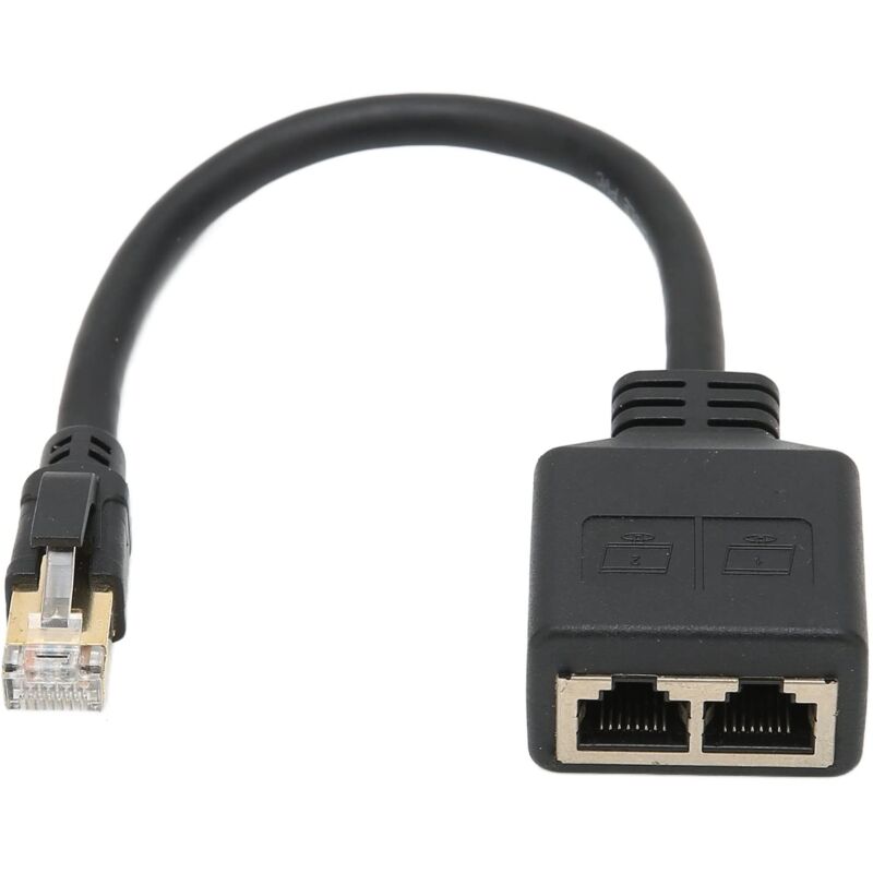 foto del prodotto ej.life adattatore splitter rj45 adattatore splitter di rete ethernet rj45 da 1 a 2 porte, adattatore splitter per cavo di rete cat8 per casa e