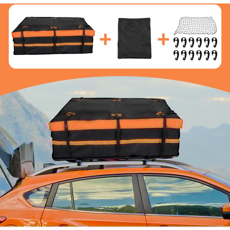 foto del prodotto ej.life box da tetto auto impermeabile 800d 566l con 6 cinghie, borsa da tetto con tappetino antiscivolo, borsa portaoggetti per tutti i veicoli