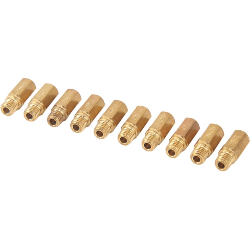 foto del prodotto ej.life confezione da 10 getti principali per carburatori in metallo da 5 mm x 0,8 filettati, getto principale di ricambio per keihin pwk pe oko