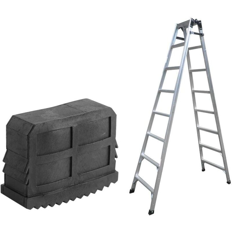 foto del prodotto ej.life confezione da 2 piedini universali in gomma per scale, piedini di ricambio per scale antiscivolo, piedini di sicurezza resistenti, neri