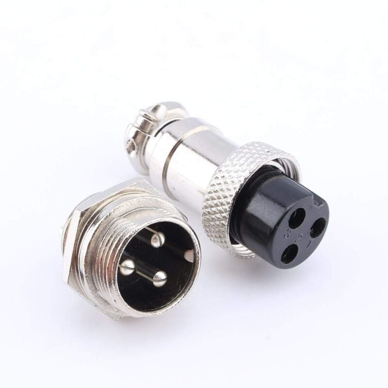 foto del prodotto ej.life connettore per aviazione gx16 3 pin, spina maschio femmina a 3 pin, presa da pannello in metallo