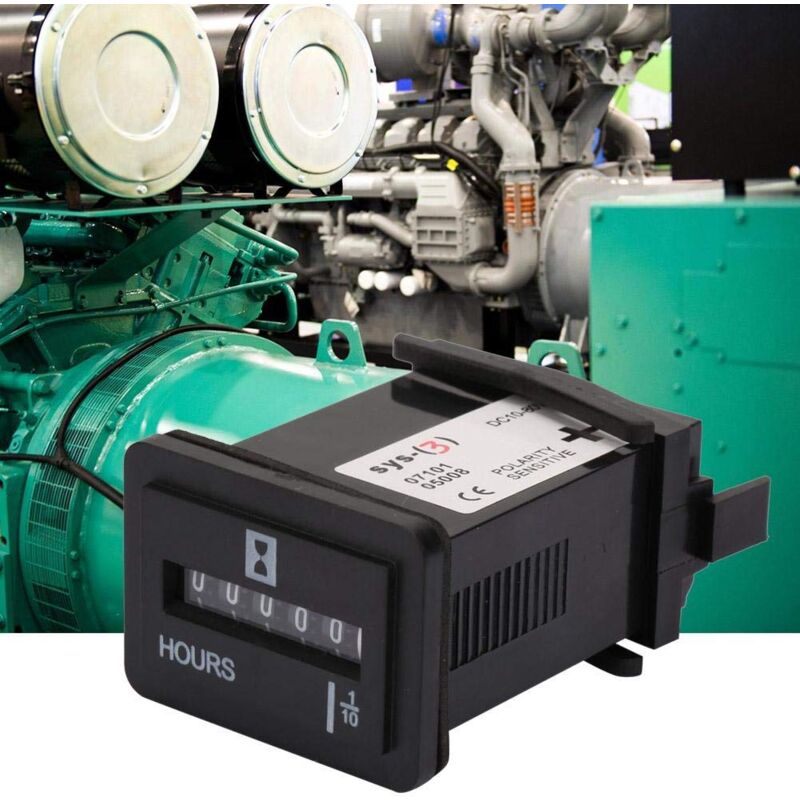 foto del prodotto ej.life contaore meccanico al quarzo da 10 80 v ca cc, 99999,9 ore, per il conteggio del tempo del generatore del motore