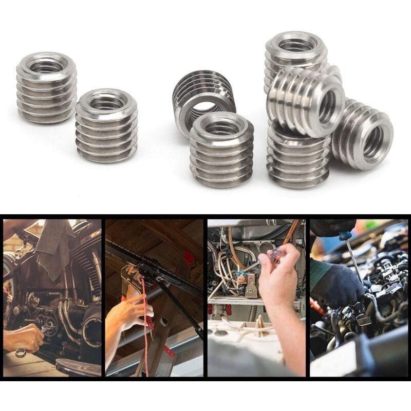 foto del prodotto ej.life dado di riduzione della filettatura, utensile per la riparazione della filettatura prestazioni eccellenti con 10 inserti filettati per