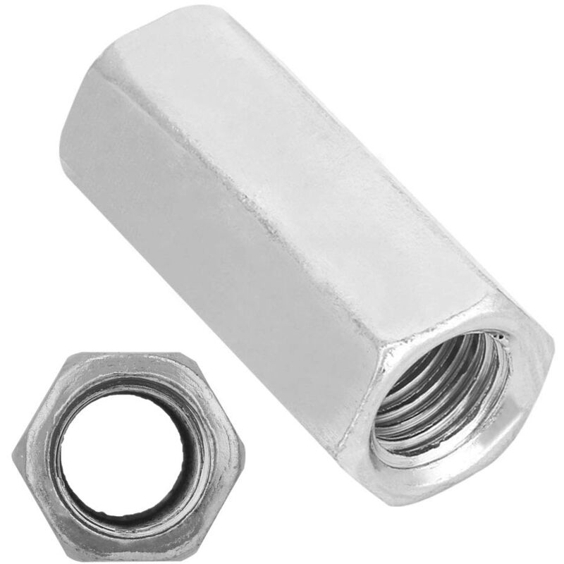 foto del prodotto ej.life dado esagonale, 2 pezzi m16 50 dado esagonale lungo, dado filettato esagonale, elemento di fissaggio filettato in acciaio zincato per casa,