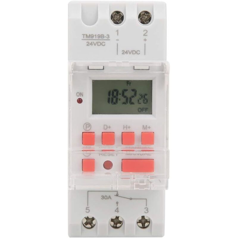 foto del prodotto ej.life - dc 24v 30a timer settimanale 12 24 ore interruttore lcd on off relè di controllo programmabile, timer