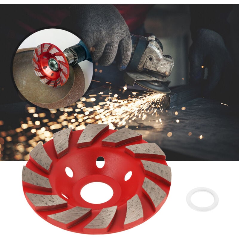 foto del prodotto ej.life disco diamantato disco diamantato per levigatura del calcestruzzo 100 x 22,2 mm, mola diamantata universale rosso 