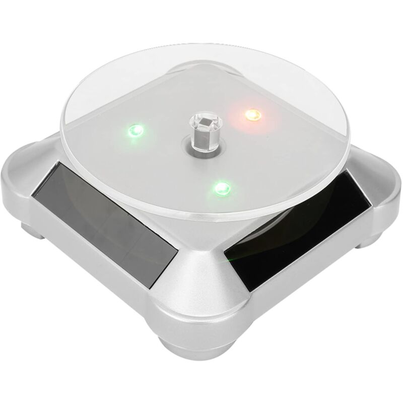 foto del prodotto ej.life espositore girevole elettrico a led alimentato ad energia solare con specchio, eccellente trasmissione della luce, adatto per esporre