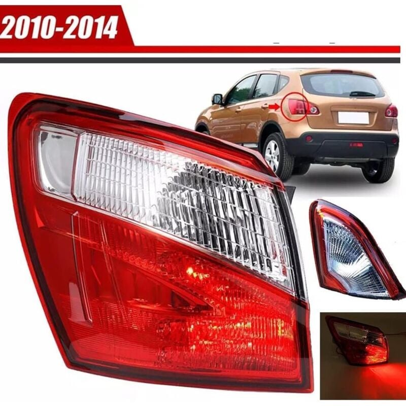 foto del prodotto ej.life fanale posteriore a led impermeabile e antiurto, parafango esterno per qashqai 2010 2014, sinistro 26555 br00a