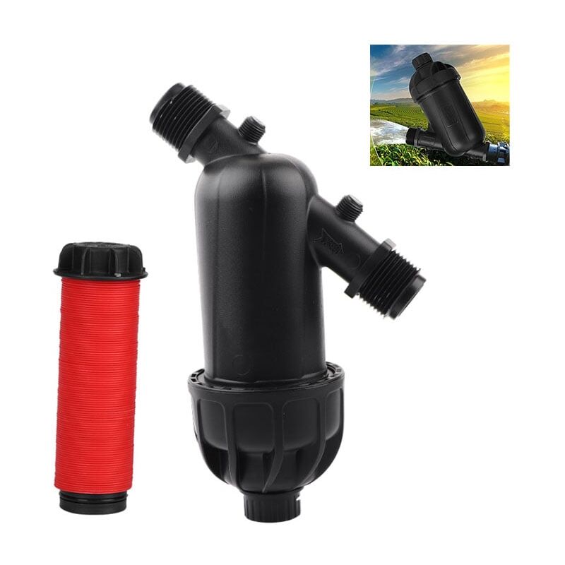 foto del prodotto ej.life filtro per irrigazione a goccia garden water, filtro a disco a maglie alte 120 micron e 130 micron per irrigazione agricola, giardino e