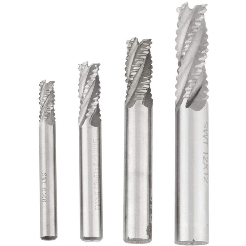 foto del prodotto ej.life fresa a candela, fresa a 4 pezzi, fresa a candela per sgrossatura hss a 4 taglienti, fresa cnc, fresa m6 m8 m10 m12 per fresatrici,