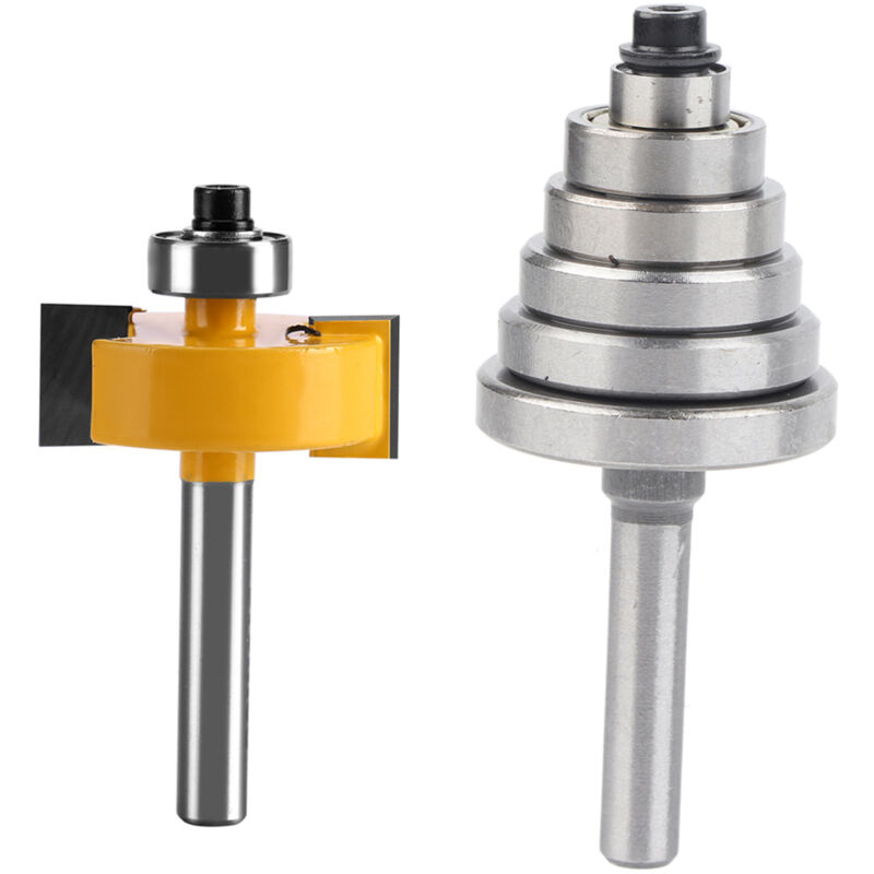 foto del prodotto ej.life fresa per scanalature del legno, fresa per scanalature, fresa a battuta con gambo con 6 cuscinetti per diverse profondit 1 8 , 1 4 ,