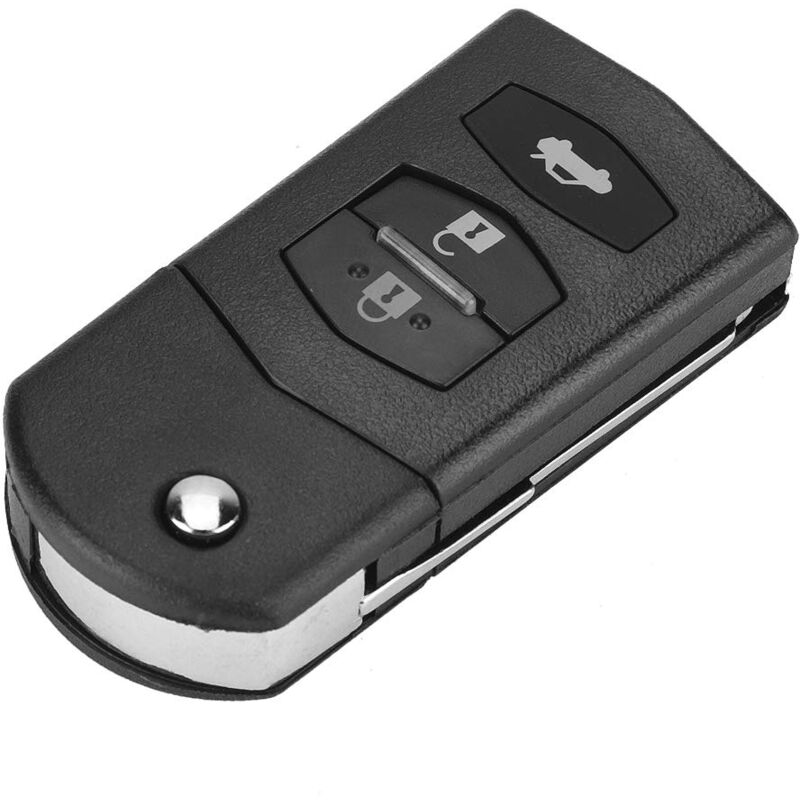 immagine 0 del prodotto ej.life guscio chiave custodia per chiave remota, 3 pulsanti in abs e metallo, cover pieghevole per chiave telecomando auto per mazda 2 3 5 6 rx8