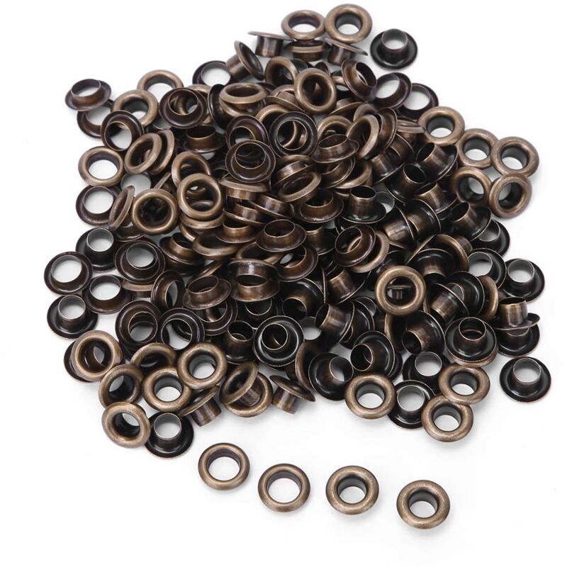 foto del prodotto ej.life heepdd 100 pezzi occhielli, decorazione per cintura in pelle per borse e abbigliamento a doppio lato da 5 mm con 100 pezzi guarnizione da 5