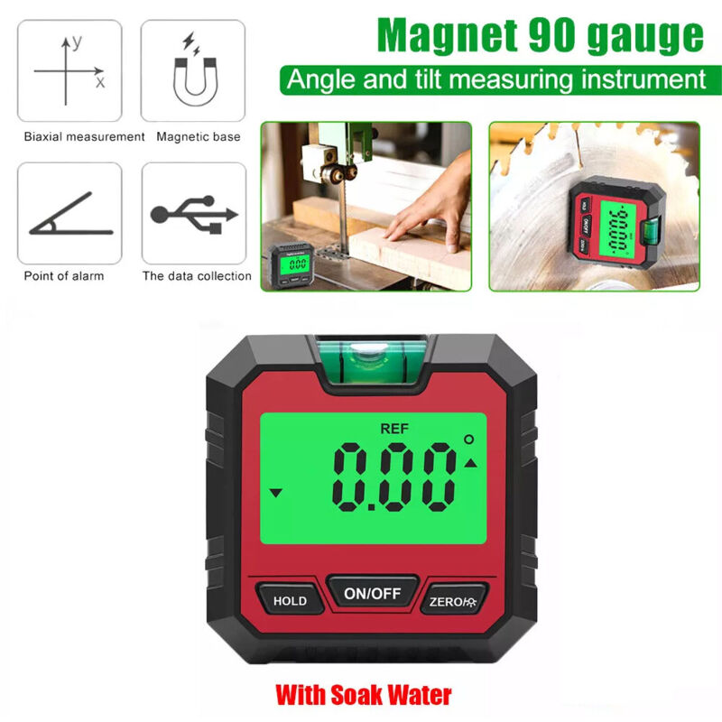 foto del prodotto ej.life inclinometro, inclinometro digitale magnetico 0180 , livella a bolla digitale elettronica, spegnimento automatico, lcd e