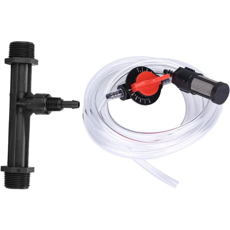 foto del prodotto ej.life iniettore per tubo di irrigazione, pratico iniettore di fertilizzante per irrigazione in plastica per iniezione di fertilizzante liquido