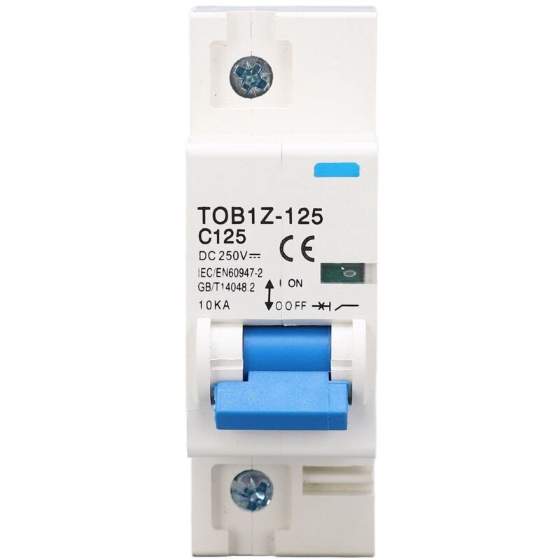 foto del prodotto ej.life interruttore automatico cc 1p 125a 250v montaggio su guida din interruttore di estinzione dell arco solare per impianto fotovoltaico solare