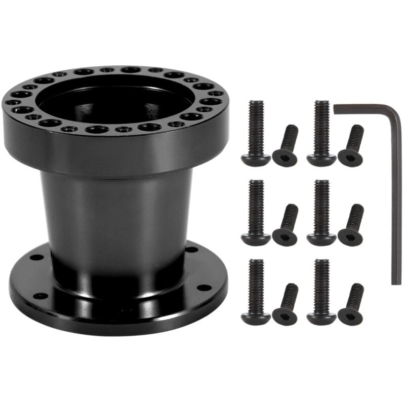 foto del prodotto ej.life kit adattatore per mozzo volante universale da 3 pollici in alluminio con distanziale per volante nero 