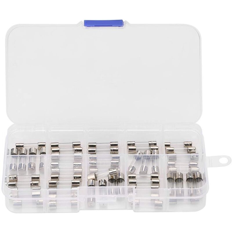 foto del prodotto ej.life kit assortito di 50 fusibili a tubo di vetro a rottura rapida da 5x20 mm, amp 0,25 a, 0,3 a, 0,5 a, 0,75 a, 1 a, 2,5 a, 3 a, 4 a, 6 a, 6,3